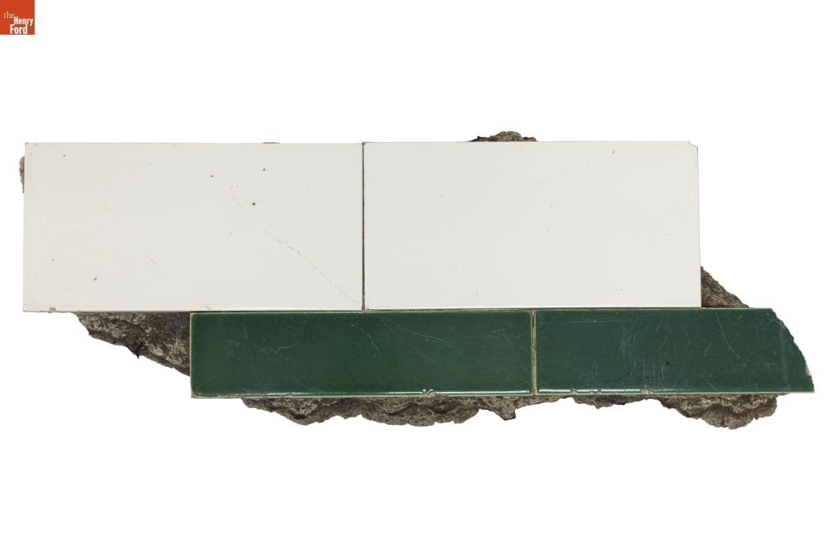 Wall Tile Fragment from a Worcester Lunch Car in North Kingstown, Rhode Island, 1920-1939