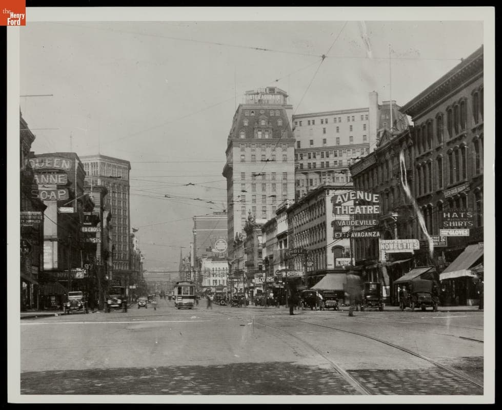 Woodward and Jefferson Avenues, Detroit, Michigan, circa 1905