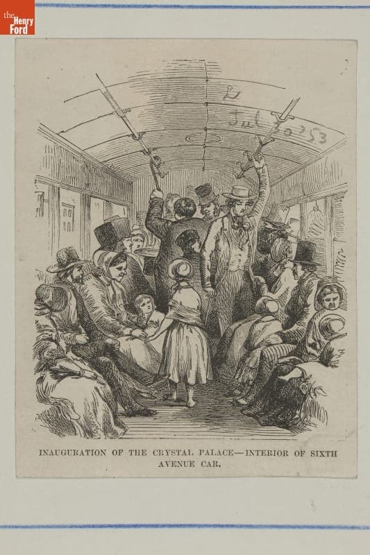 "Inauguration of the Crystal Palace - Interior of Sixth Avenue Car," 1853