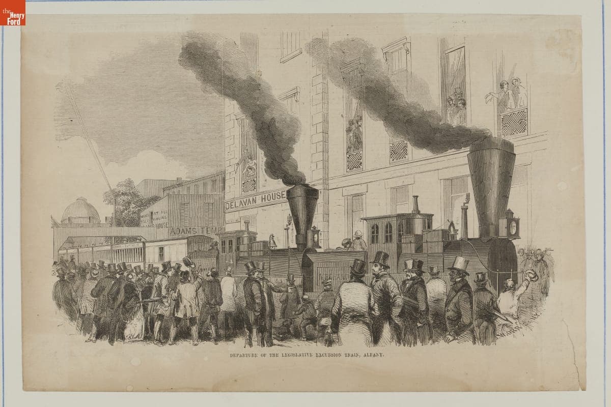 "Departure of the Legislative Excursion Train" from Albany, New York, 1853