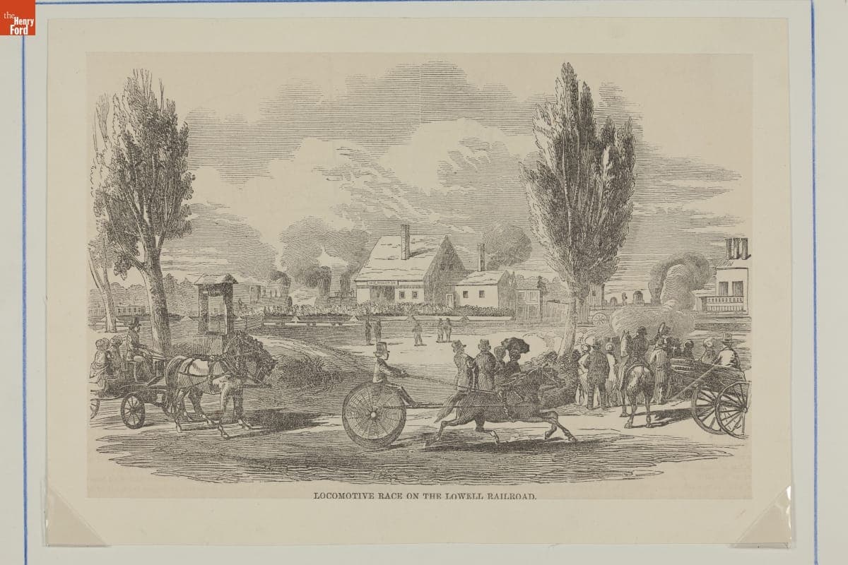 "Locomotive Race on the Lowell Railroad," circa 1858