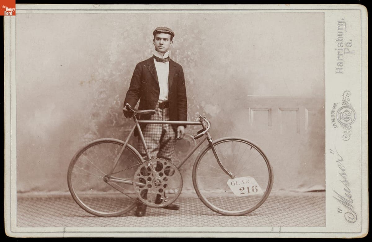 Man with a Safety Bicycle, circa 1895