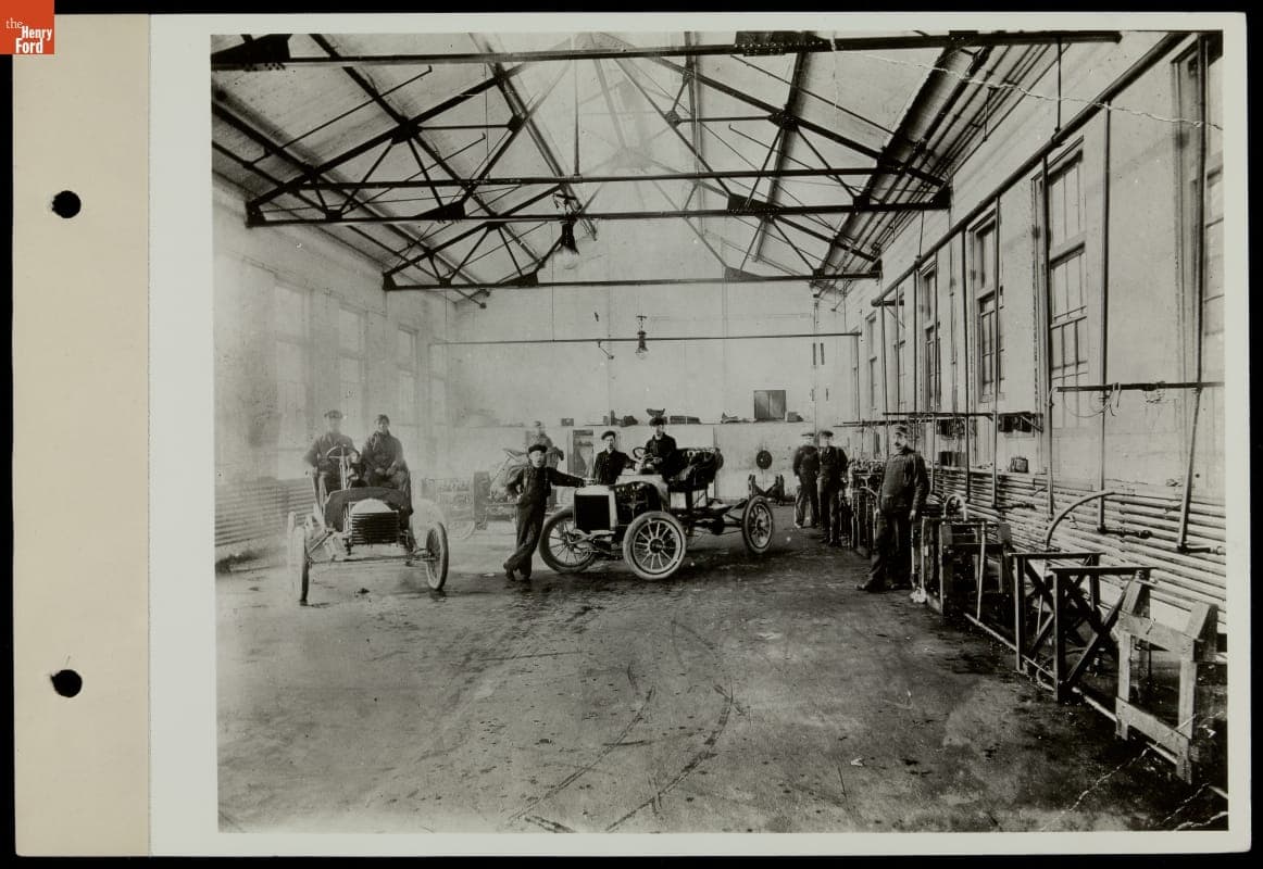 Ford Model B and Model K in Testing Lab, Piquette Avenue Plant, Detroit, Michigan, 1904
