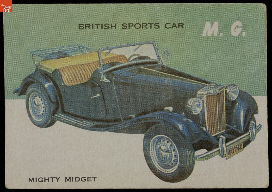 Topps "World on Wheels" Series, circa 1950 MG Mighty Midget Sports Car, circa 1954
