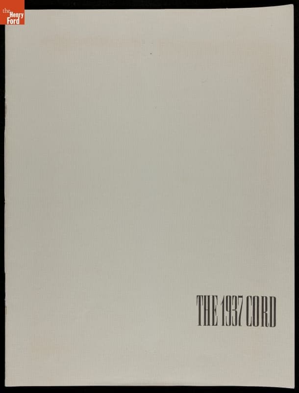Sales Brochure, "The 1937 Cord, Quality Automobiles"