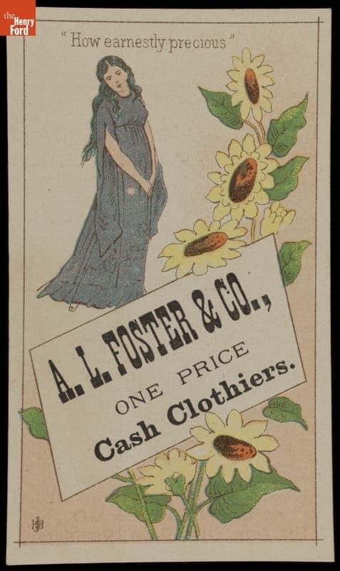 Trade Card for Men's and Children's Clothing, A. L. Foster & Co., 1880-1900