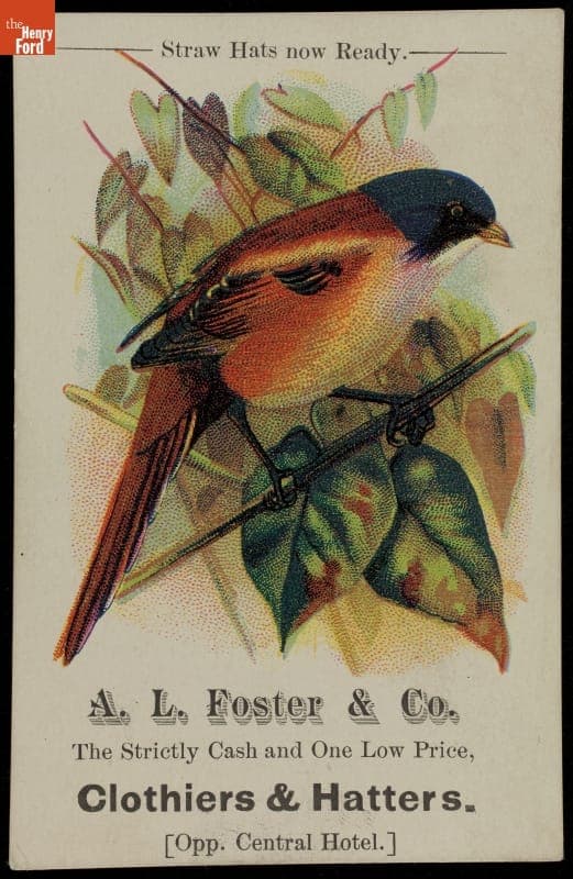 Trade Card for Clothing, A. L. Foster & Co., 1880-1900