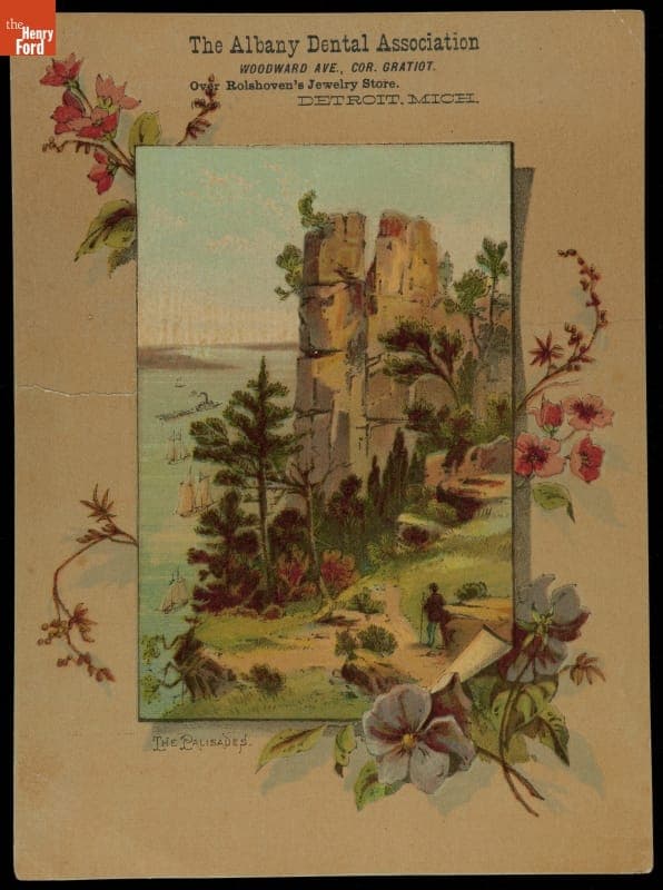 Trade Card for Albany Dental Association, "Tha Palisades," 1870-1900