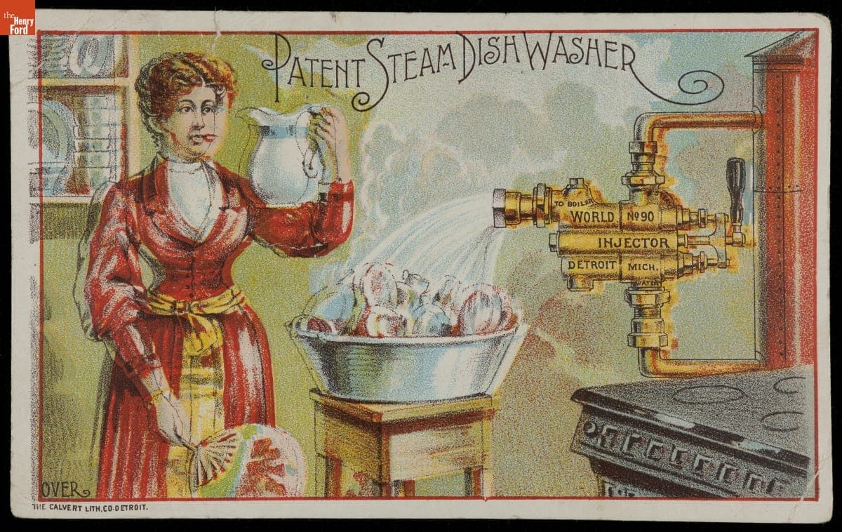 Trade Card for Patent Steam Dishwasher, American Injector Co., 1870-1900