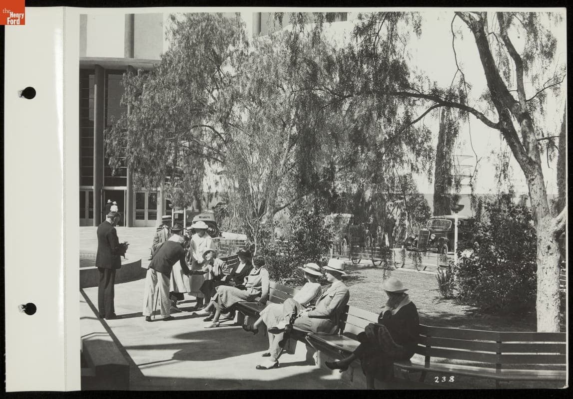 Visitors in Central Courtyard of the Ford Building, California Pacific International Exposition, San Diego, California, 1935