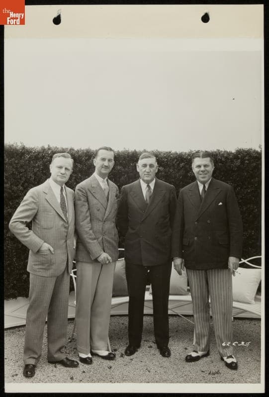 Four Men Posing for the Camera outside the Ford Building, Century of Progress International Exposition, Chicago, Illinois, 1934