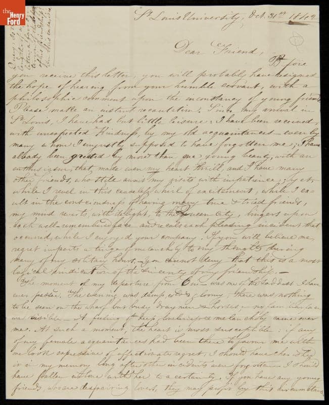 Letter from William Gilmartin to Penelope Scott, 1842