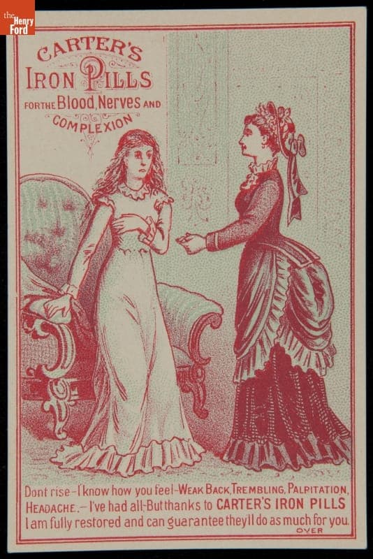 Trade Card for Carter's Iron Pills, Carter Medicine Co., 1880-1890