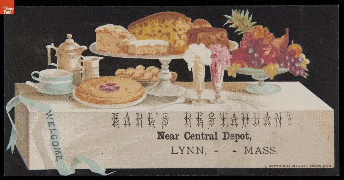 Trade Card for Earl's Restaurant, 1876