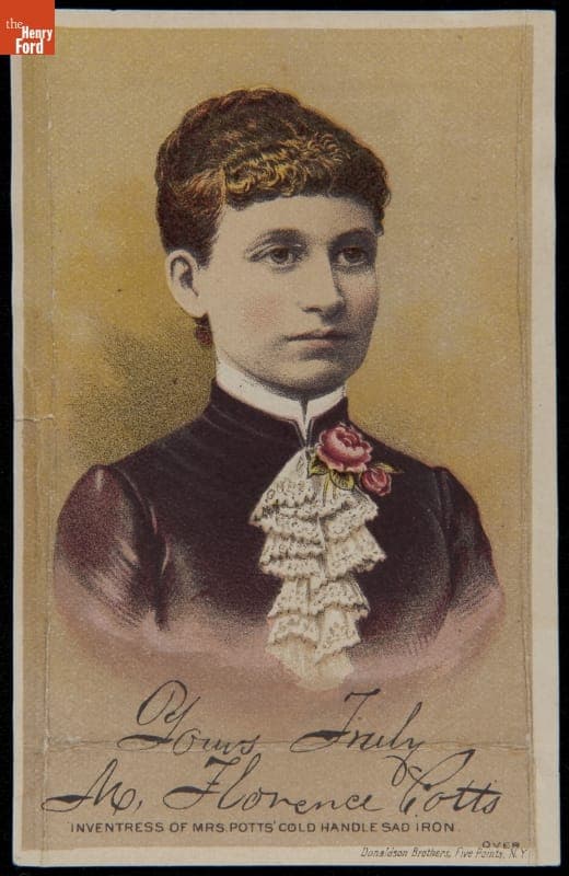 Trade Card for Mrs. Potts' Cold Handle Sad Irons, circa 1883