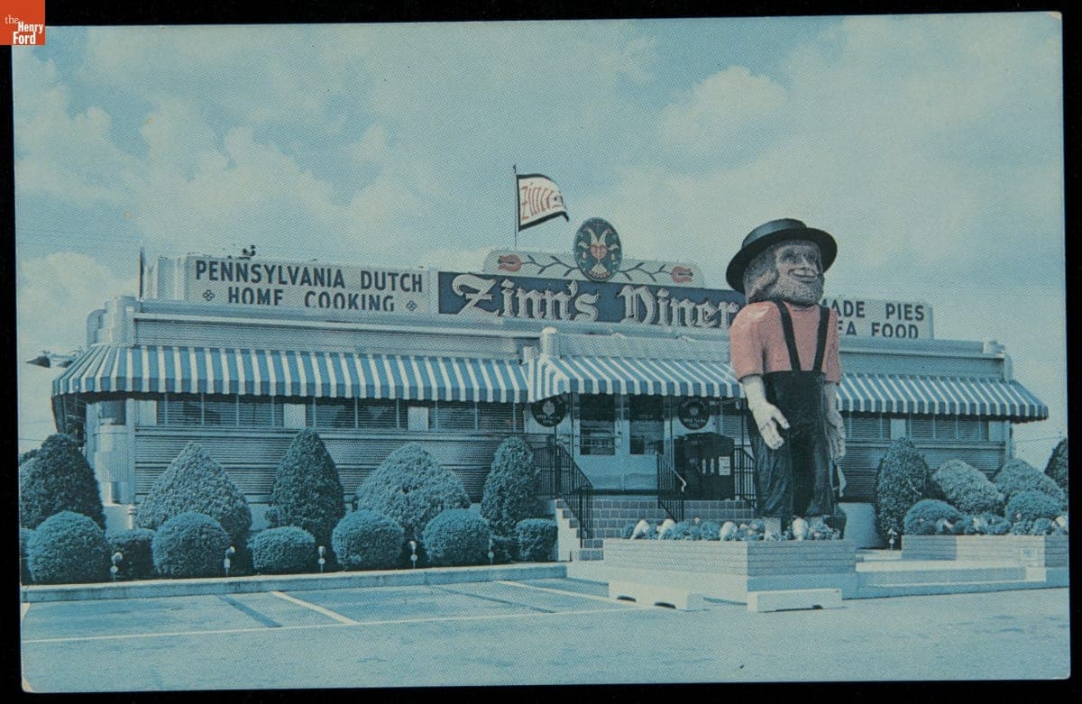 Postcard, Zinn's Modern Diner, Denver, Pennsylvania, circa 1950