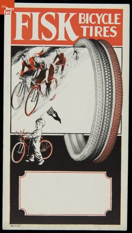 Trade Card for Fisk Bicycle Tires, circa 1938