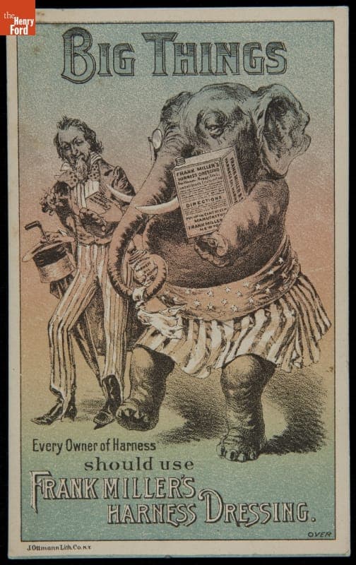 Trade Card for Frank Miller's Harness Dressing, 1885-1900