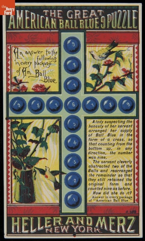Trade Card for American Ball Blue, Heller & Merz Company, 1893