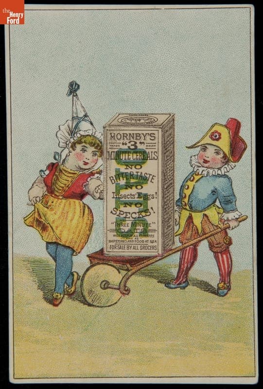 Trade Card for Hornby's Steam Cooked Oats, 1870-1900