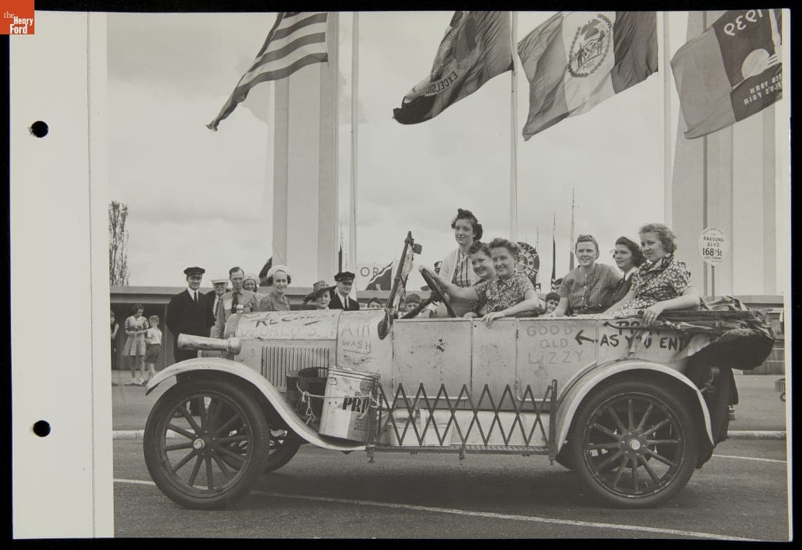 Young Women Travelers from Bradford, Illinois in Their 1926 Ford Model T, New York World's Fair, 1939