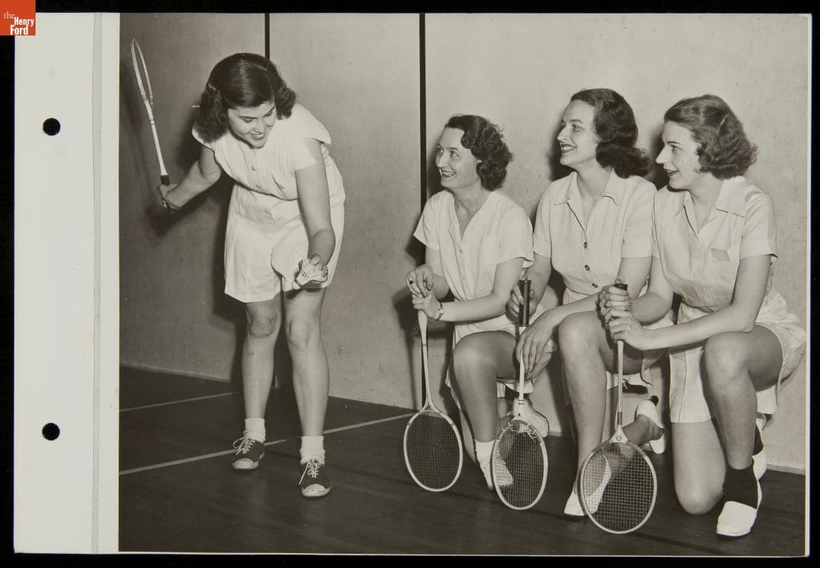 Women Playing Badminton at Gym, Ford Exposition, New York World's Fair, 1939