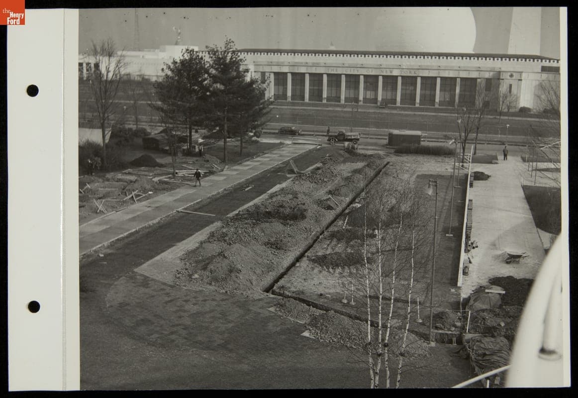 Workers Installing New Sod outside Ford Exposition Building, New York World's Fair, 1939