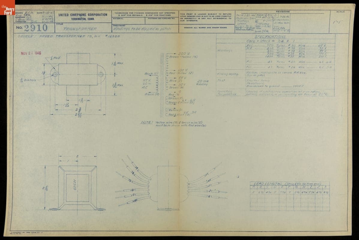 Transformer, Reference Number 2910, 1945