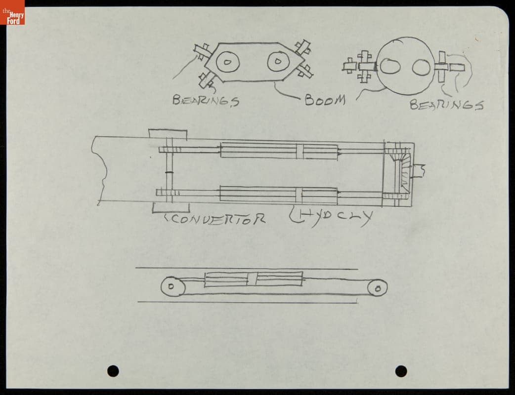 Diagram, Possibly Unimate Robotic Arm, circa 1960