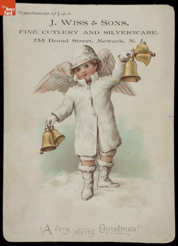 Trade Card for Cutlery and Silverware, J. Wiss & Sons, "A Very Merry Christmas," 1870-1890