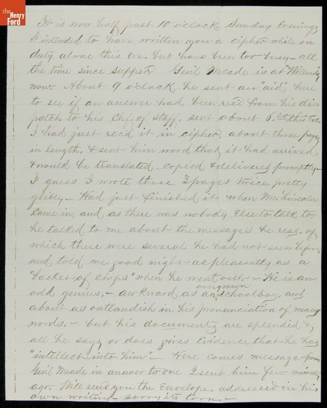 Letter from Albert B. Chandler to Marilla Stedman, 1864