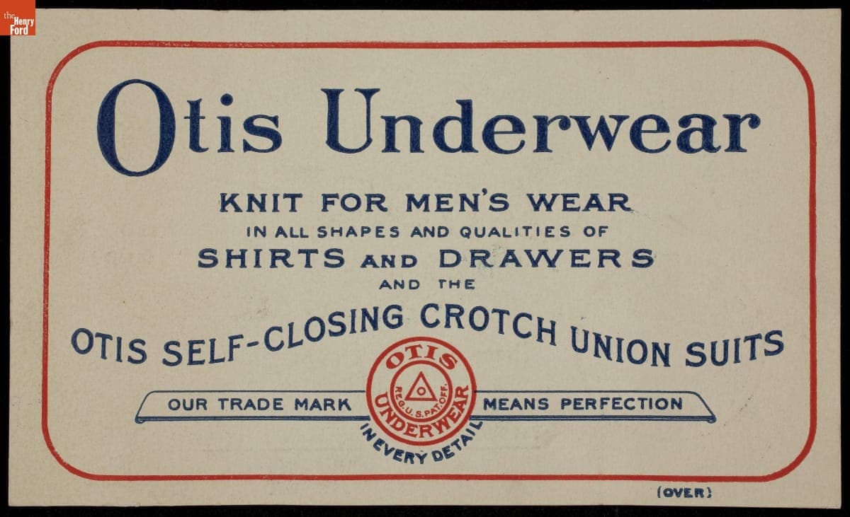 Trade Card for Men's Underwear, Otis Company, 1900-1920