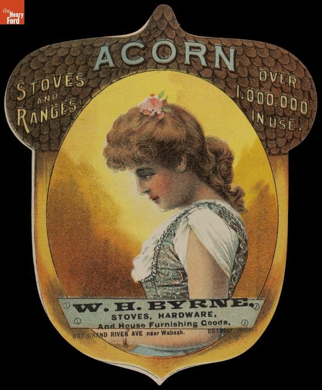 Trade Card for Live Acorn Cooking Stove, Rathbone, Sard & Co., 1885-1895