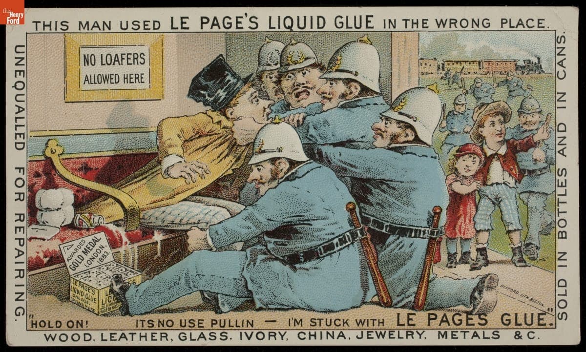 Trade Card for LePage's Glue, Russia Cement Co., 1883-1890