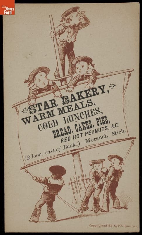 Trade Card for Star Bakery, M. C. Penniman, 1881