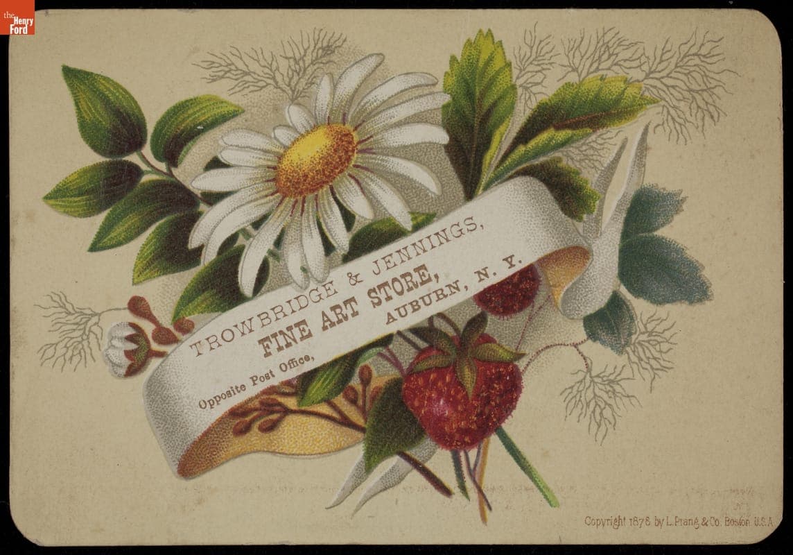 Trade Card for Fine Art, Trowbridge & Jennings, 1878