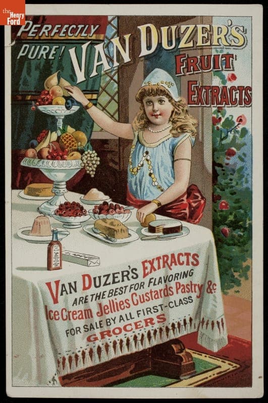 Trade Card for Van Duzer's Fruit Extracts, Van Duzer & Co., circa 1925