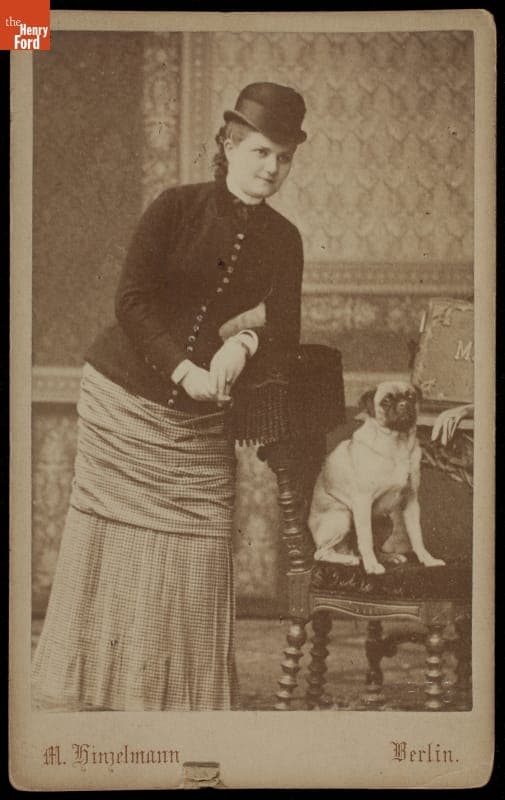 A Woman Posing with a Pug, circa 1865