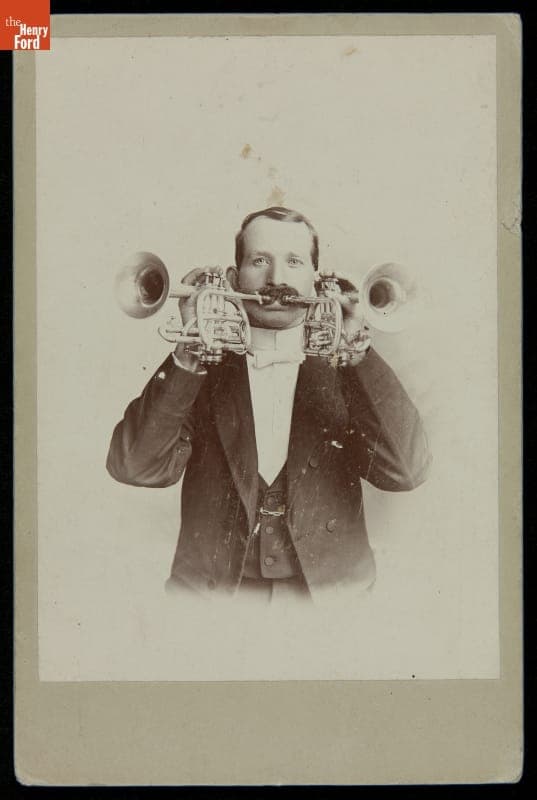 George G. DeMoss with Two Cornets, circa 1900