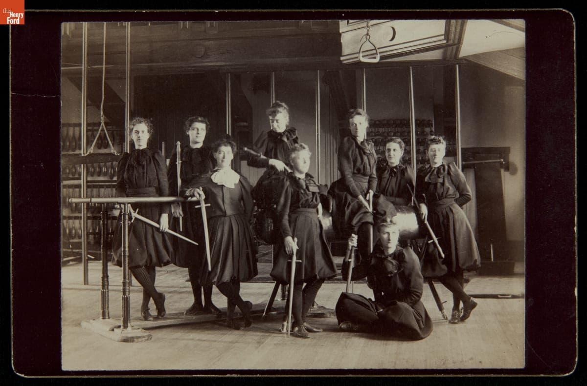 Women Fencers Holding Their Foils, circa 1895