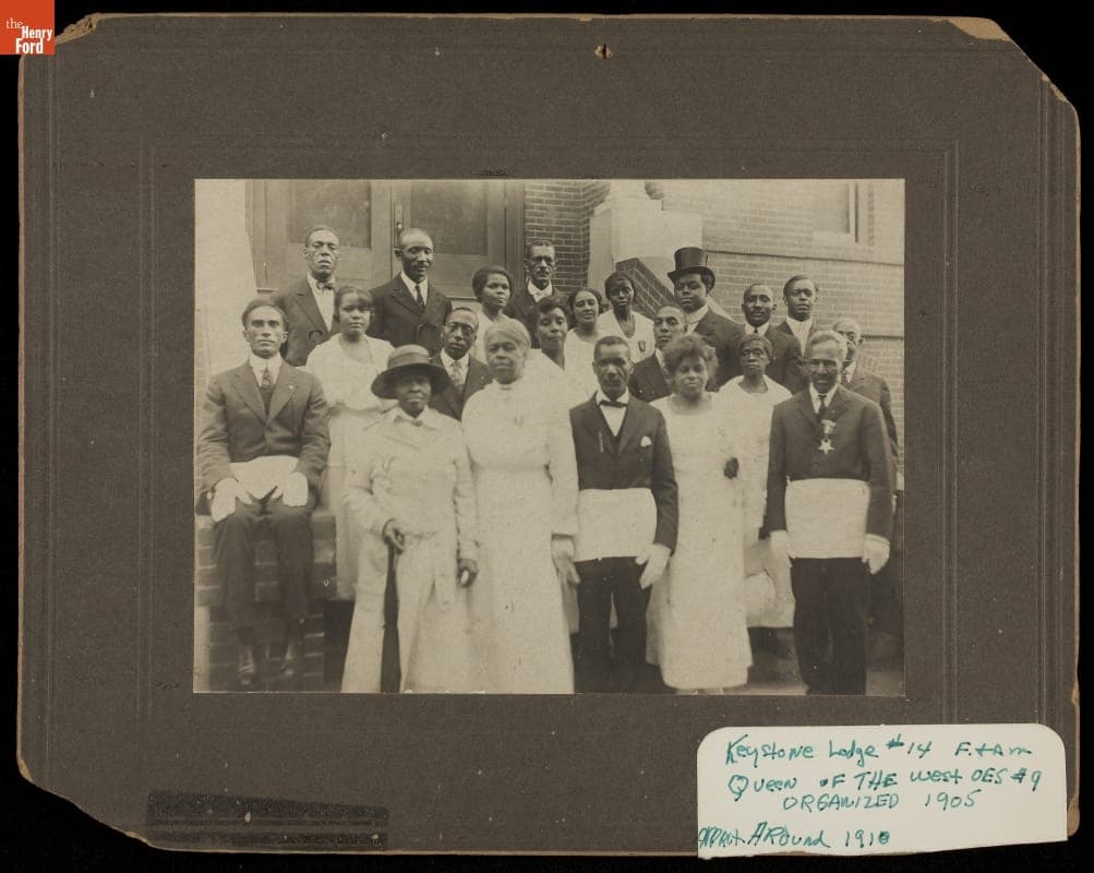 Members of Keystone Lodge #14 (Freemasons) and Queen of the West (Order of the Eastern Star) #9, circa 1910