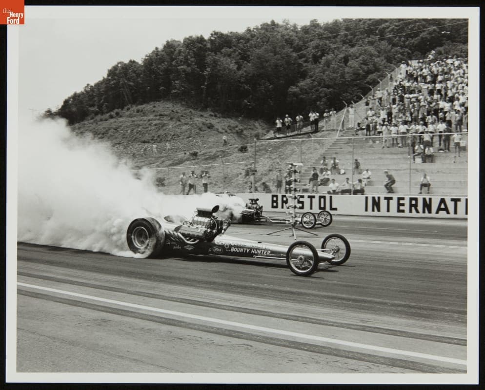 Connie Kalitta Driving Ford Dragster "Bounty Hunter" at Bristol Dragway, June 1965