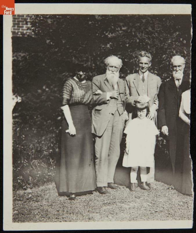 Clara Barrus, John Burroughs, Henry Ford, Peggie, Eden Burroughs, 1913
