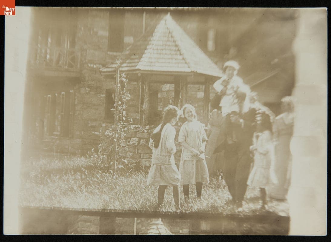 John Burroughs, with Family, Holding His Grandson John Burroughs at Riverby, 1914