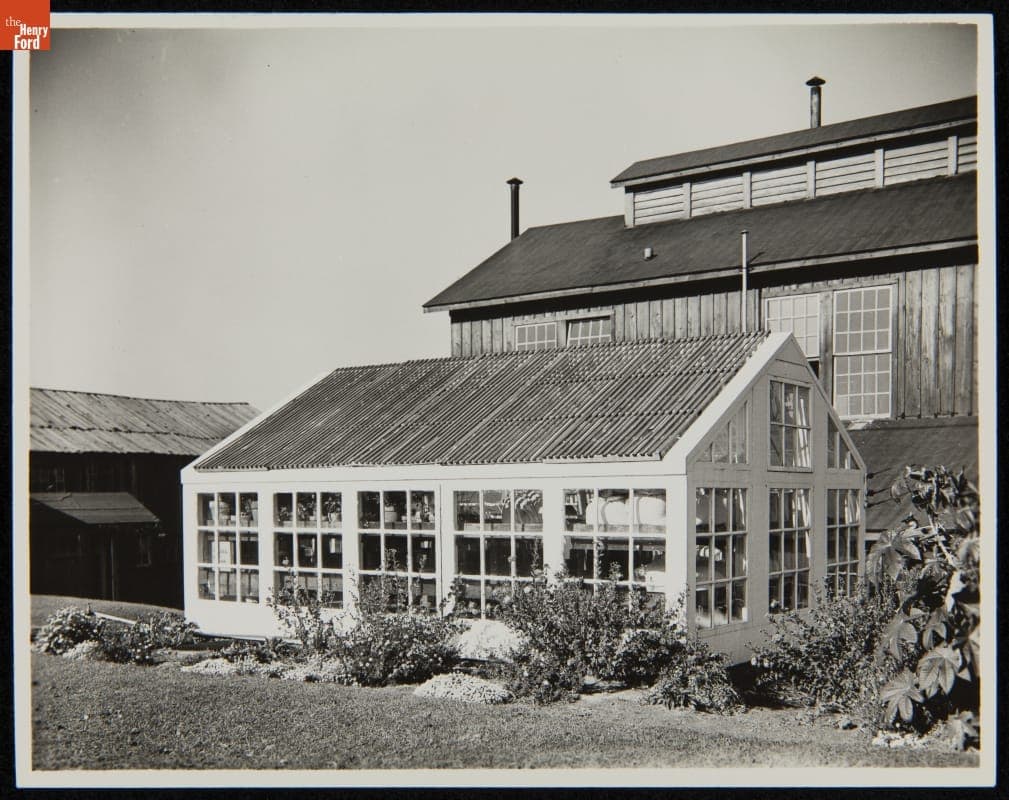 Greenhouse at the Soybean Laboratory in Greenfield Village, 1930