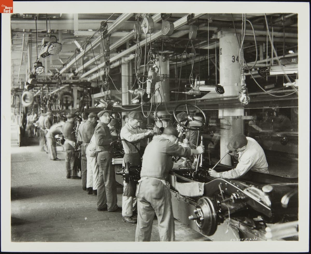 Workers on Assembly Line at Ford Motor Company Rouge Plant, 1932