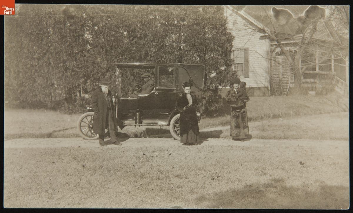 John Burroughs, Ursula North Burroughs, and Clara Barrus Holding the Burroughs' Grandson, John, 1911-1912
