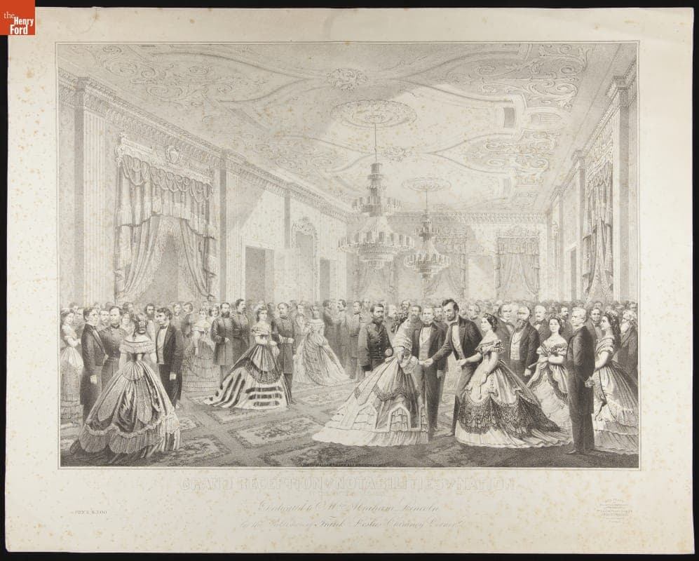 Lithograph, "Grand Reception of the Notabilities of the Nation," 1865