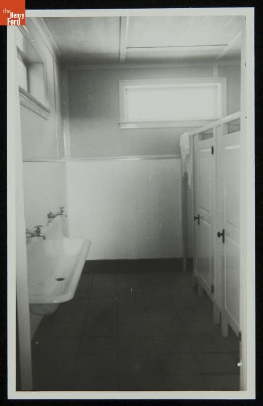 Wash Room inside Benson Ford School, Belterra, Brazil, circa 1942