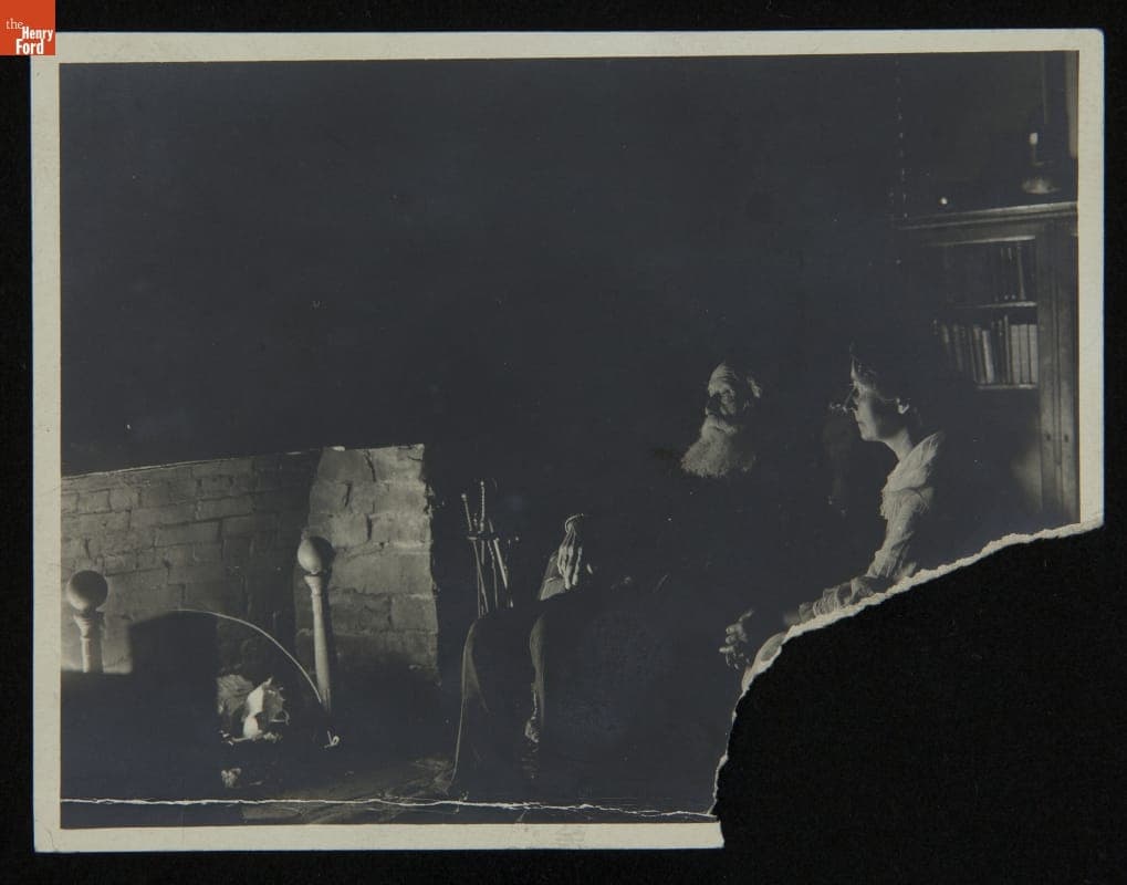 John Burroughs and Clara Barrus at Riverby, 1917